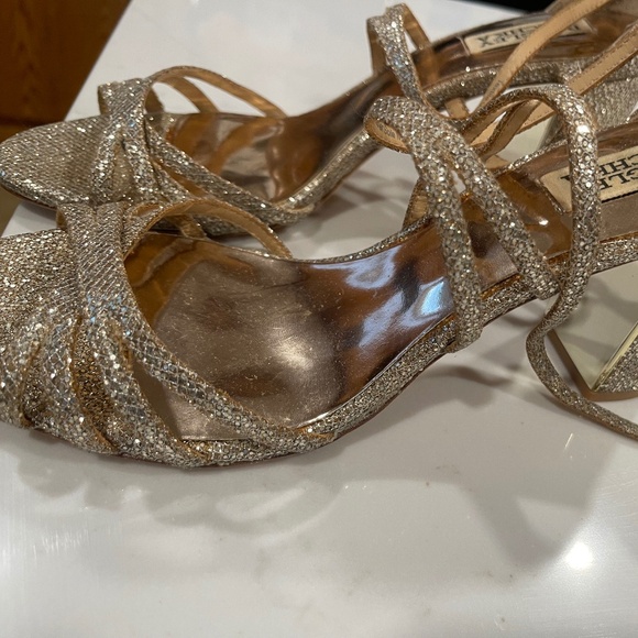 BADGLEY MISCHKA gold wedge heel - Picture 1 of 4